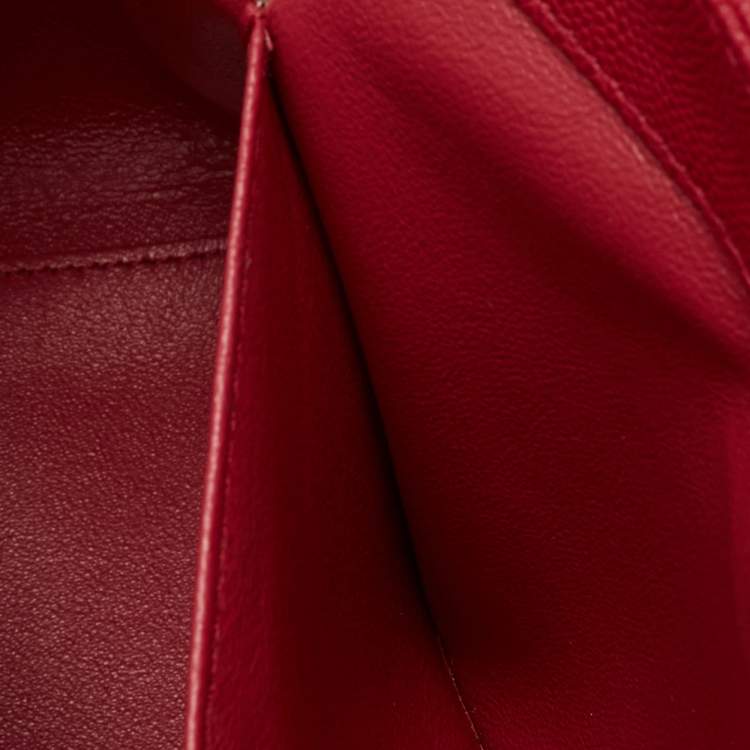 Pre Owned Chanel Red Quilted Caviar Leather Large Business Affinity Flap Bag