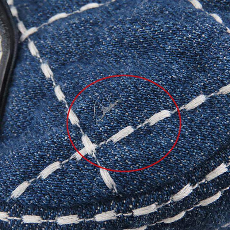 Pre Owned Chanel Blue CC Quilted Denim Vanity Bag