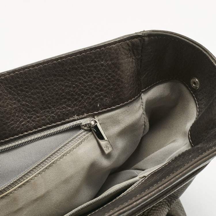 Pre Owned Chanel Metallic Leather XL Executive Cerf Tote