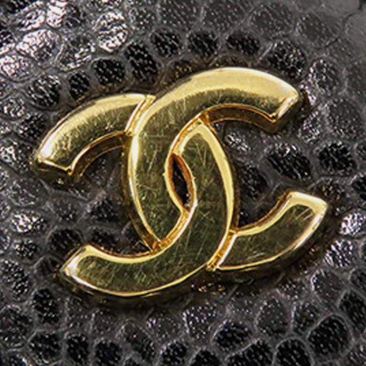 Pre Owned Chanel Black CC Caviar Vanity Case