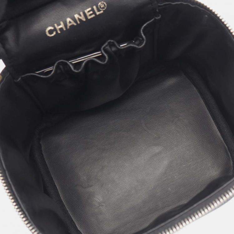 Pre Owned Chanel Black CC Caviar Vanity Case