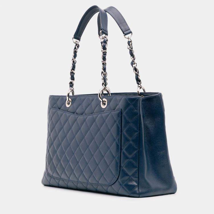 Pre Owned Chanel Blue Caviar Grand Shopping Tote XL