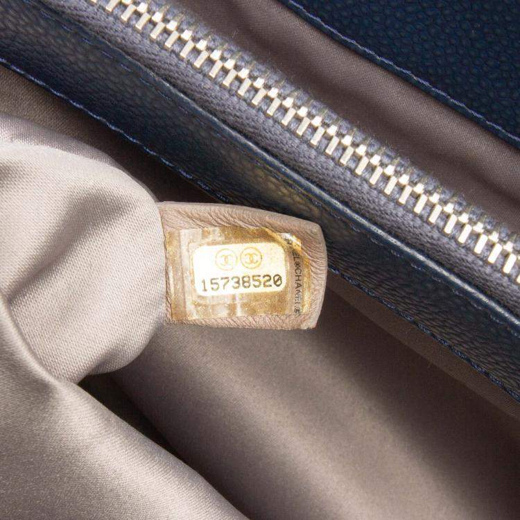 Pre Owned Chanel Blue Caviar Grand Shopping Tote XL