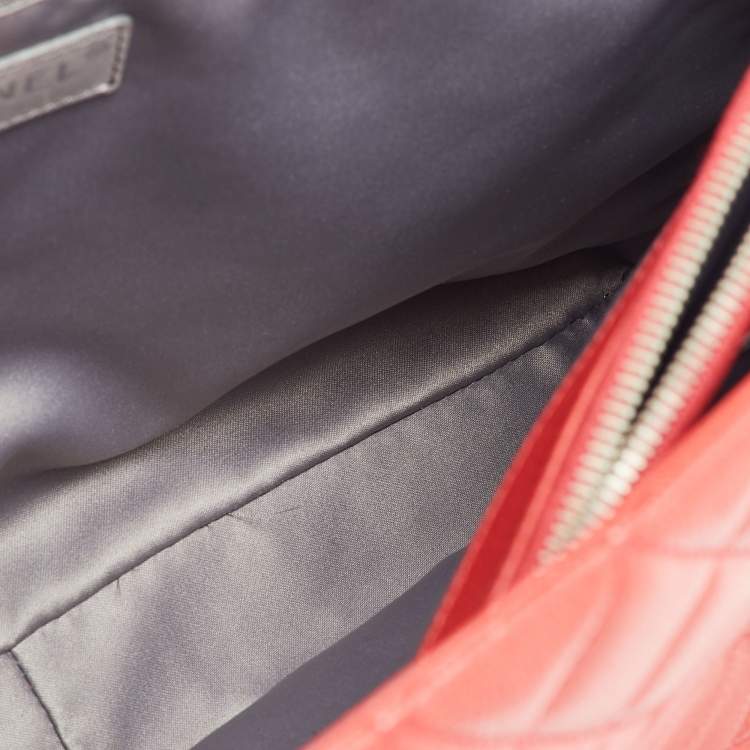 Pre Owned Chanel Red Quilted Caviar Leather GST Shopper Tote