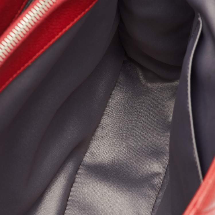 Pre Owned Chanel Red Quilted Caviar Leather GST Shopper Tote