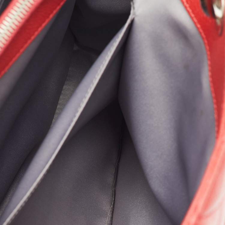 Pre Owned Chanel Red Quilted Caviar Leather GST Shopper Tote