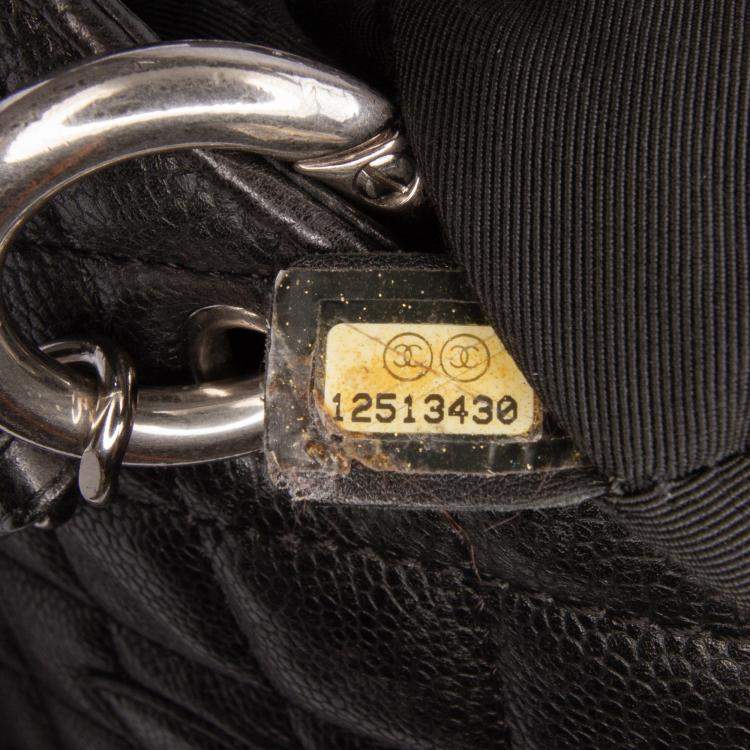 Pre Owned Chanel Black Caviar Grand Shopping Tote