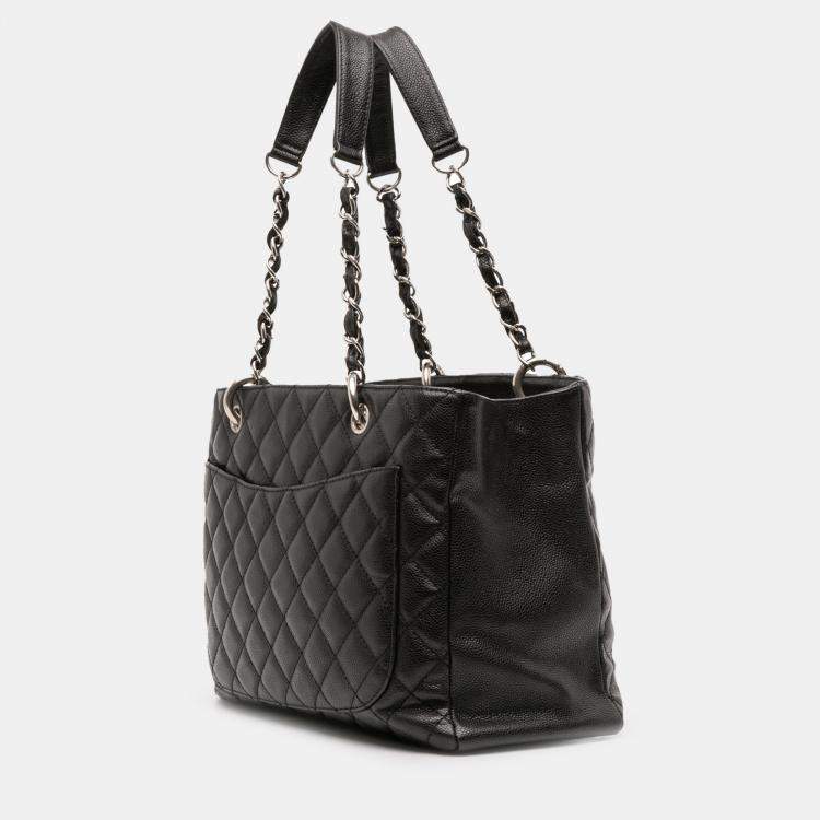 Pre Owned Chanel Black Caviar Grand Shopping Tote