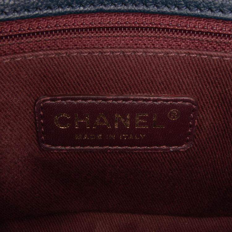 Pre Owned Chanel Navy Blue Paris-Salzburg Small Patent and Goatskin CC Eyelet Flap Bag