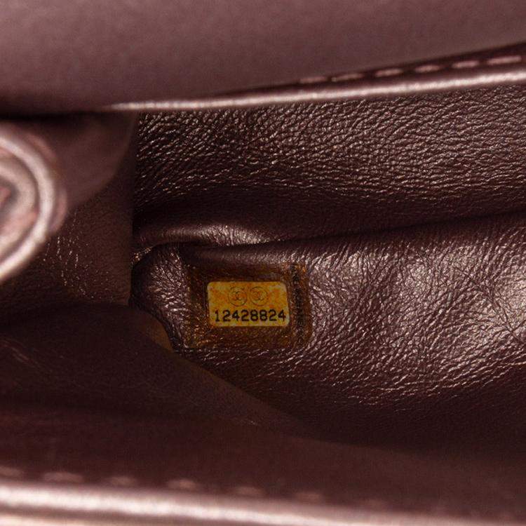 Pre Owned Chanel Pink Reissue 2.55 Aged Metallic Calfskin Double Flap Bag 226