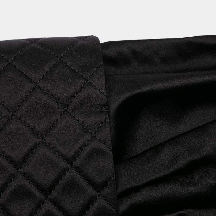 Pre Owned Chanel Black Large Satin Bow Mademoiselle Shoulder Bag
