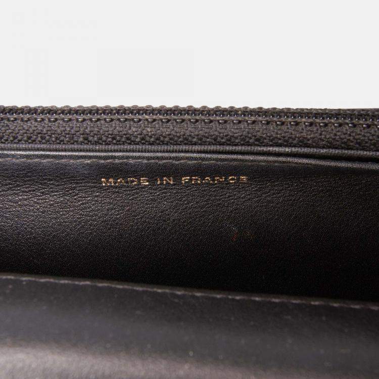 Pre Owned Chanel Black Quilted Caviar Boy Wallet on Chain