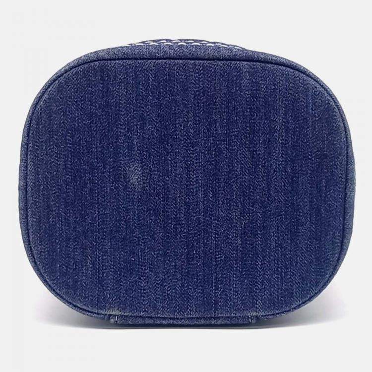 Pre Owned Chanel Blue Denim Denim Vanity Bag