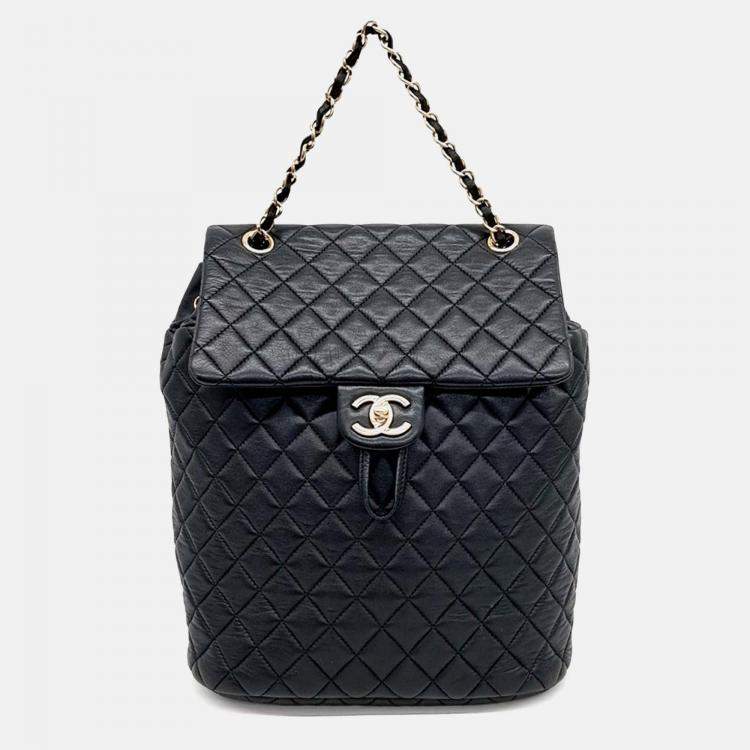 Pre Owned Chanel Black Leather backpack