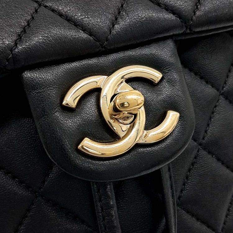 Pre Owned Chanel Black Leather backpack