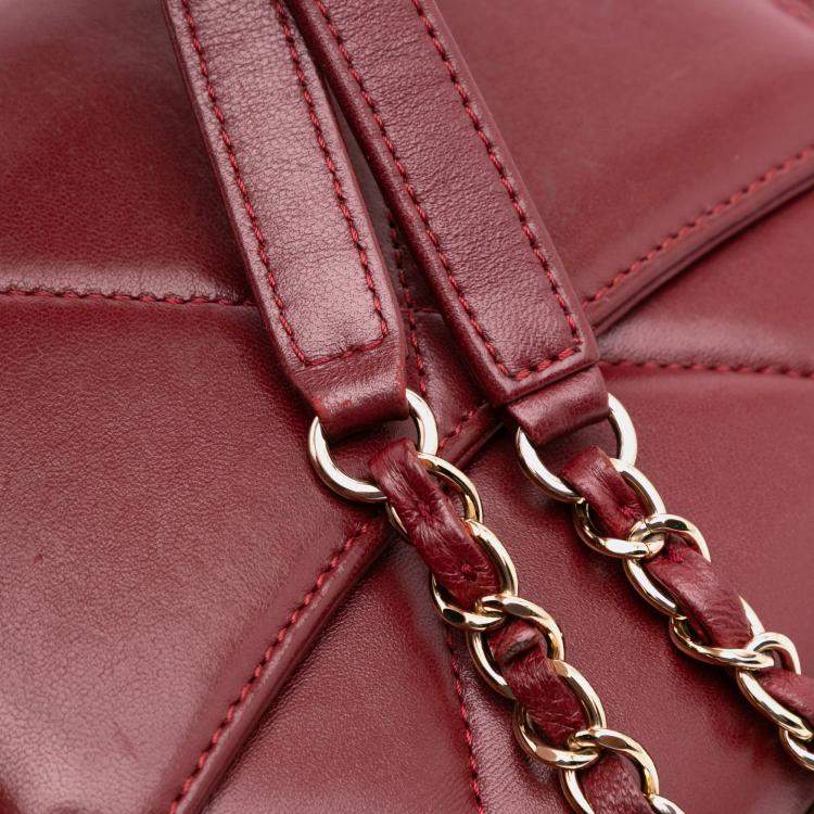 Pre Owned Chanel Red Quilted Lambskin Trendy CC Flap