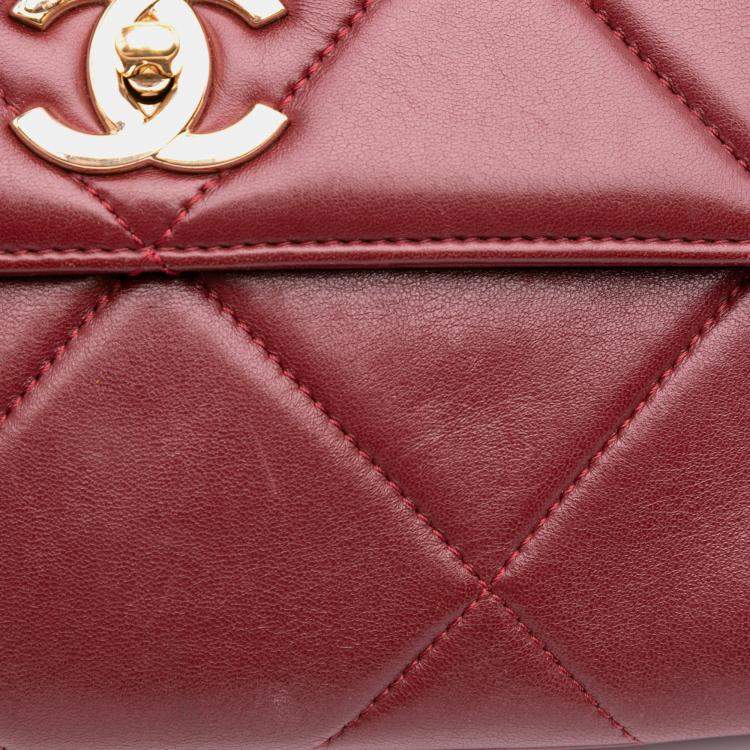 Pre Owned Chanel Red Quilted Lambskin Trendy CC Flap