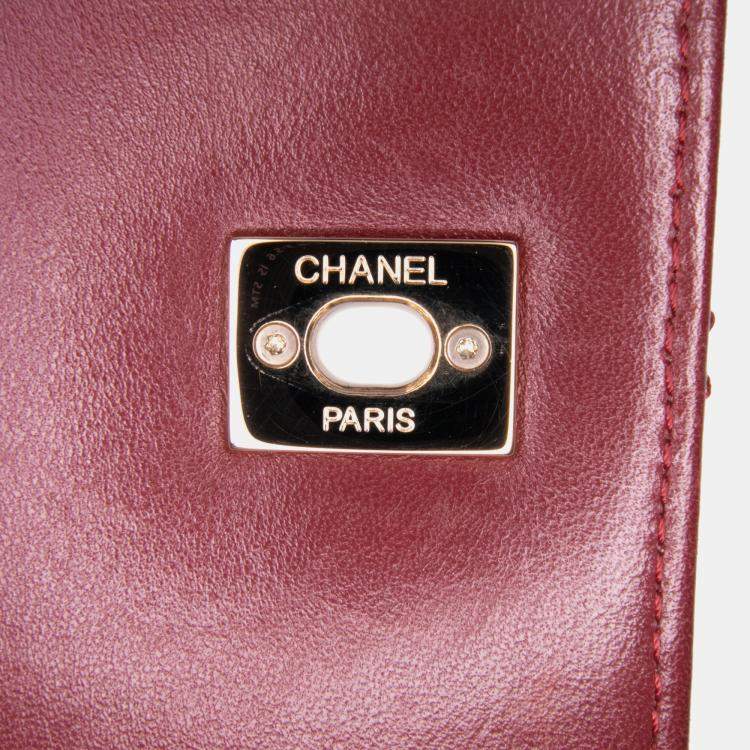 Pre Owned Chanel Red Quilted Lambskin Trendy CC Flap