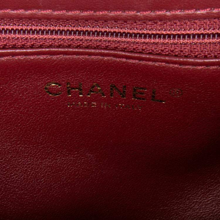 Pre Owned Chanel Red Quilted Lambskin Trendy CC Flap