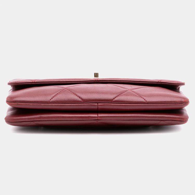Pre Owned Chanel Red Quilted Lambskin Trendy CC Flap