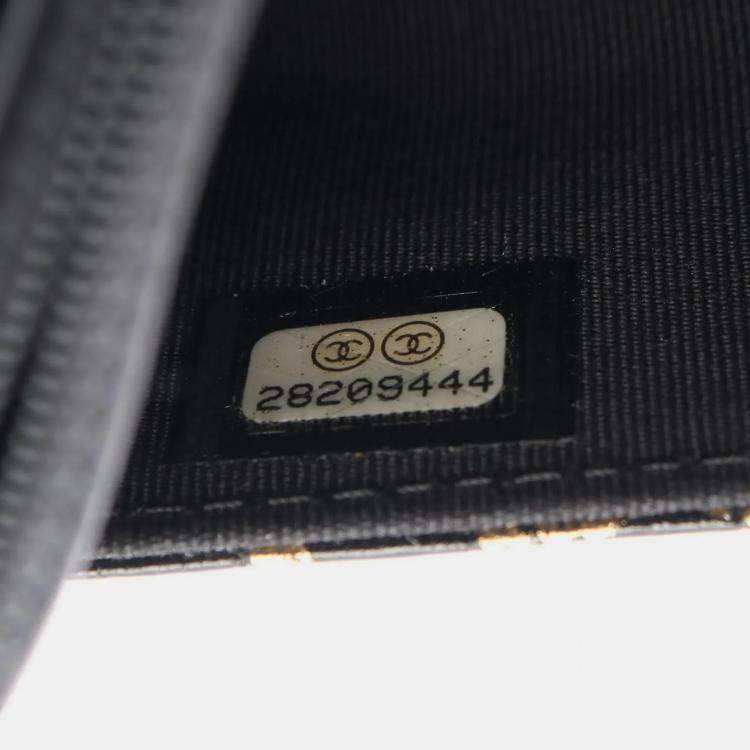 Pre Owned Chanel 2.55 Black Gold Leather Shoulder Bag