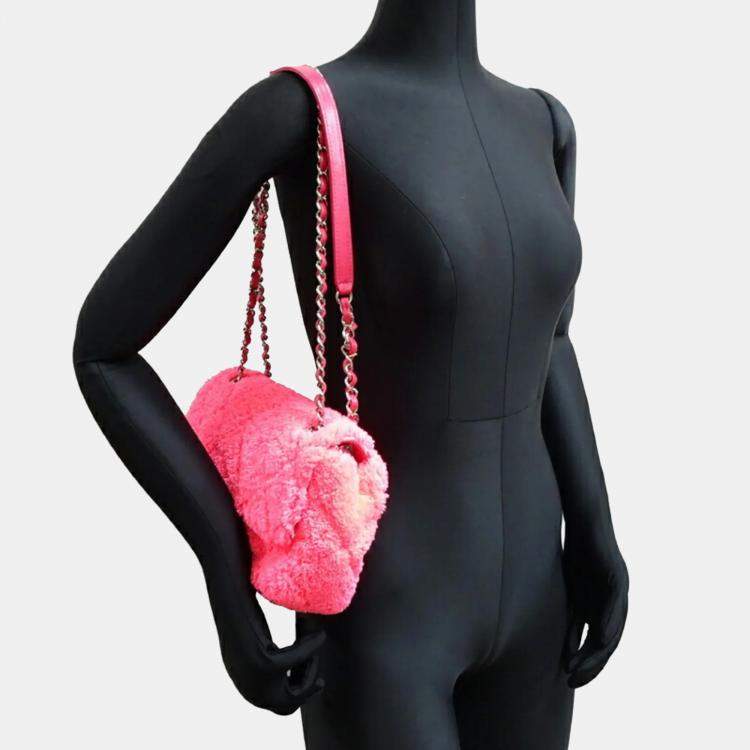 Pre Owned Chanel CC Pink Mixed Fiber Shoulder Bag