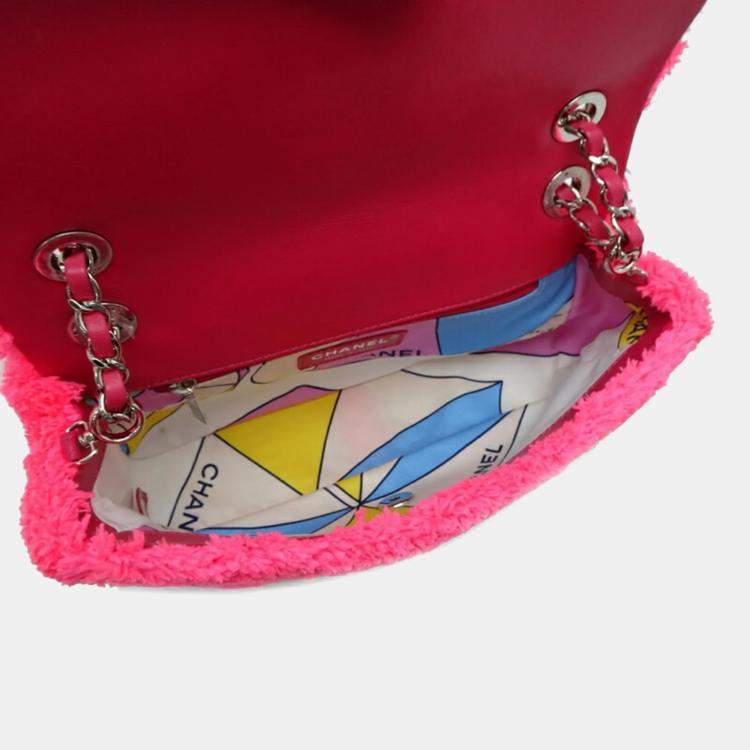 Pre Owned Chanel CC Pink Mixed Fiber Shoulder Bag