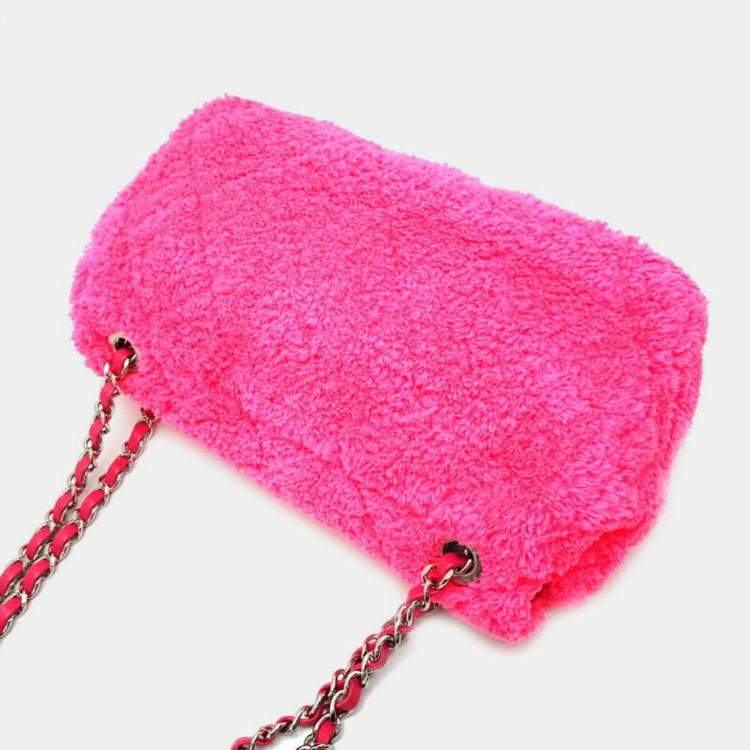 Pre Owned Chanel CC Pink Mixed Fiber Shoulder Bag