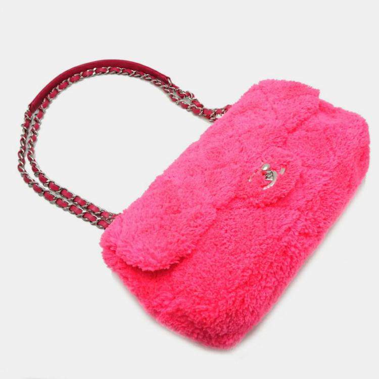 Pre Owned Chanel CC Pink Mixed Fiber Shoulder Bag