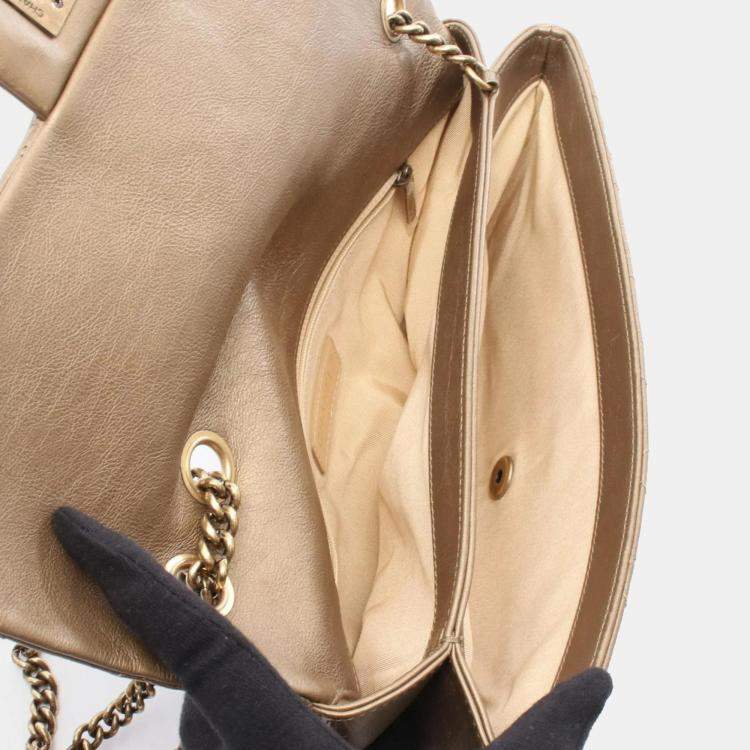 Pre Owned Chanel Brown Leather Shoulder Bag