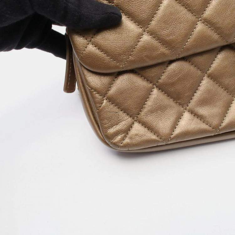 Pre Owned Chanel Brown Leather Shoulder Bag