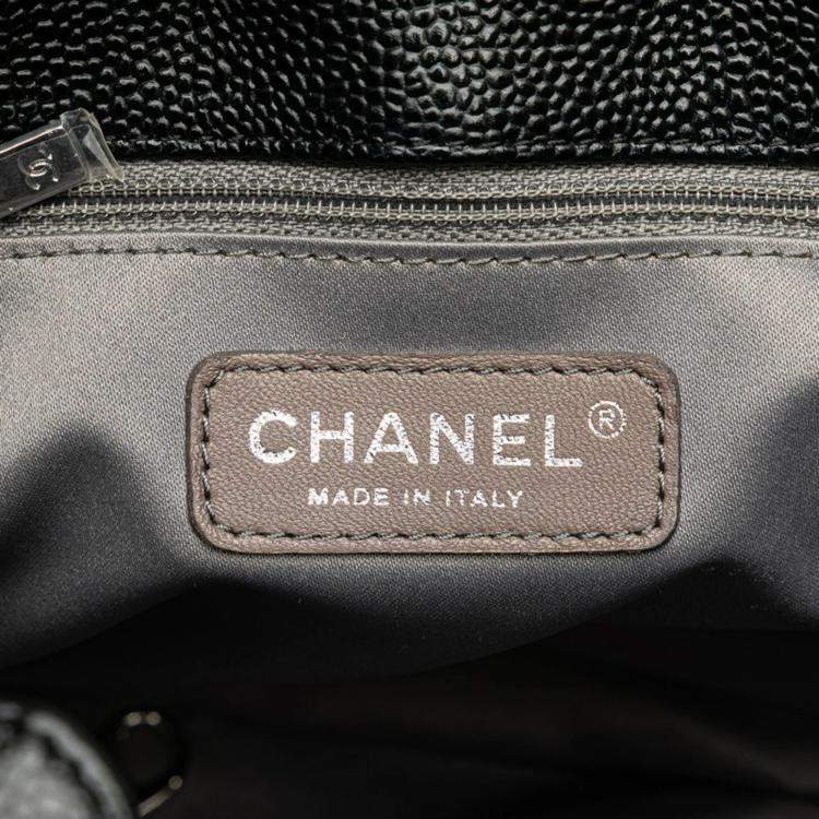 Pre Owned Chanel Matelasse PST Black Caviar Skin Shoulder Bag
