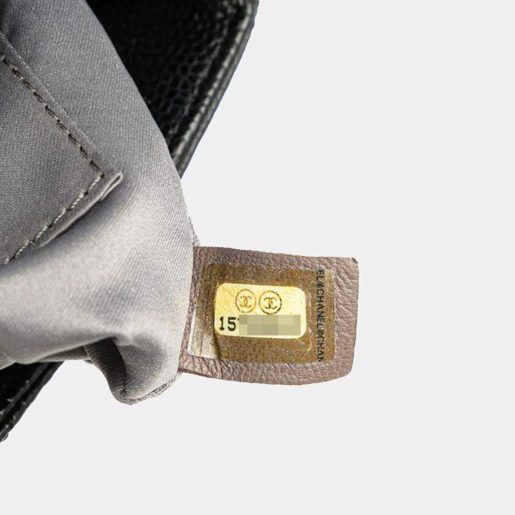 Pre Owned Chanel Matelasse PST Black Caviar Skin Shoulder Bag