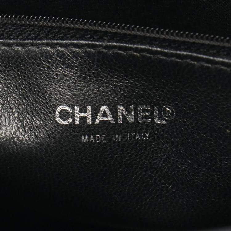 Pre Owned Chanel Medallion Black Caviar Grained Calf Leather Tote Bag