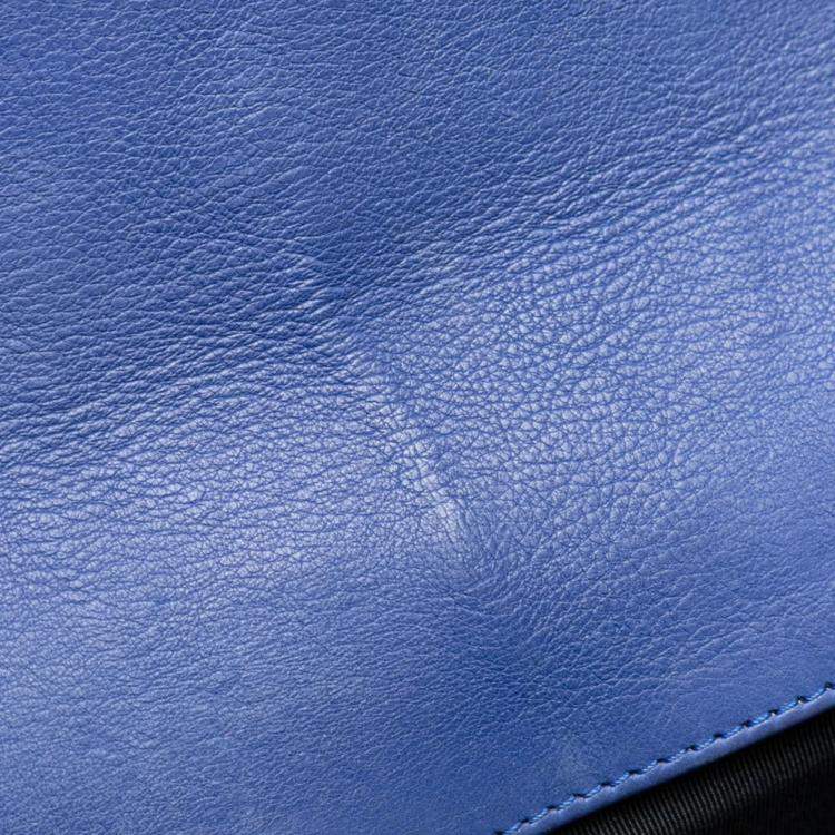 Pre Owned Chanel Boy Blue Lambskin Chain Shoulder Bag