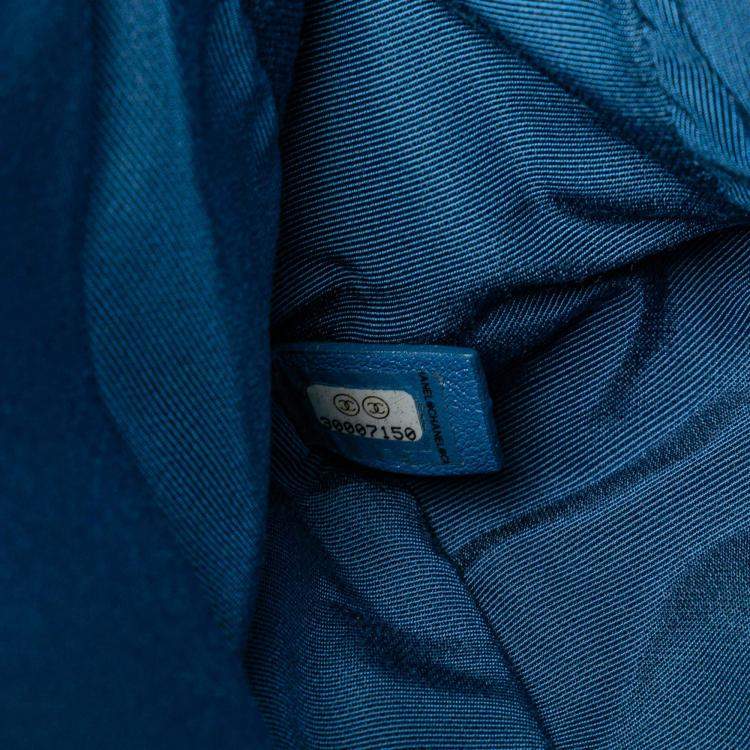 Pre Owned Chanel Blue Large Lambskin 19 Flap