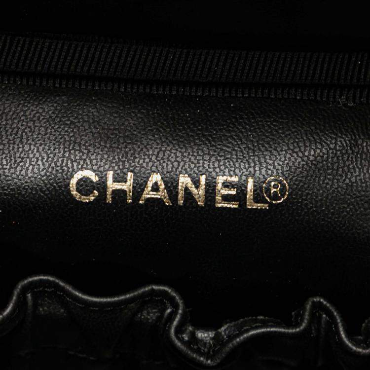 Pre Owned Chanel Black CC Caviar Vanity Case