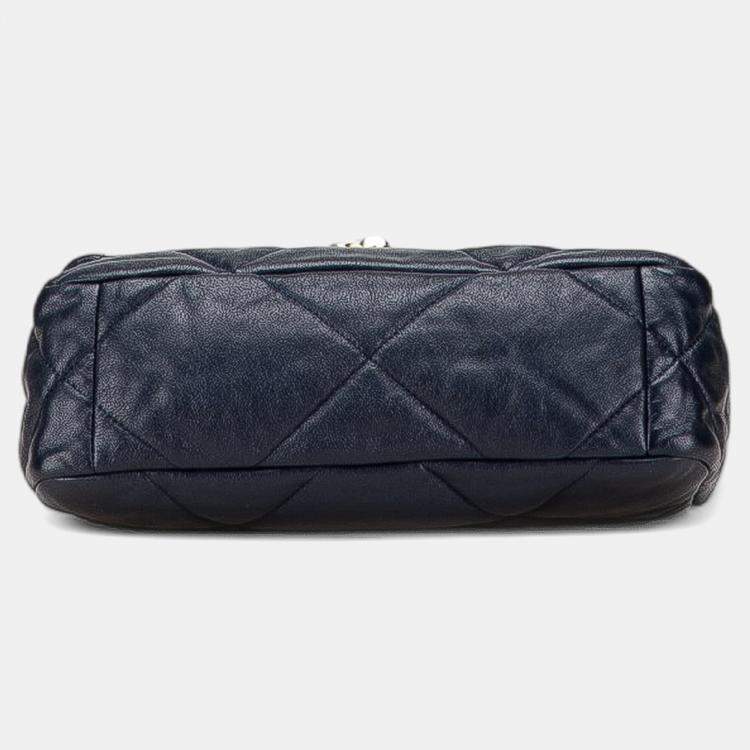 Pre Owned Chanel Blue Medium Lambskin 19 Flap