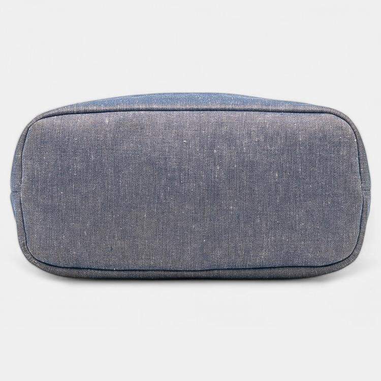 Pre Owned Chanel Blue Quilted Denim Medallion Backpack