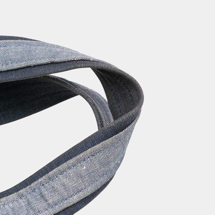 Pre Owned Chanel Blue Quilted Denim Medallion Backpack