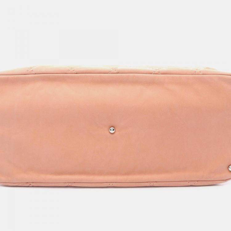 Pre Owned Chanel Wild Stitch Coco CC Pink Suede Chain Shoulder Bag