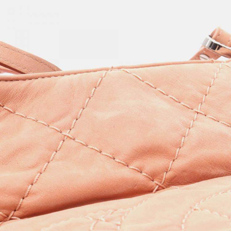 Pre Owned Chanel Wild Stitch Coco CC Pink Suede Chain Shoulder Bag