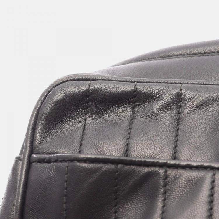 Pre Owned Chanel Mademoiselle Coco CC Gray Lambskin Crossbody Chain Shoulder Bag GHW