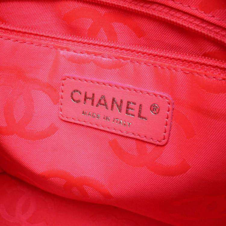 Pre Owned Chanel Cambon Line Small Coco CC Black Patent Leather Chain Tote Bag