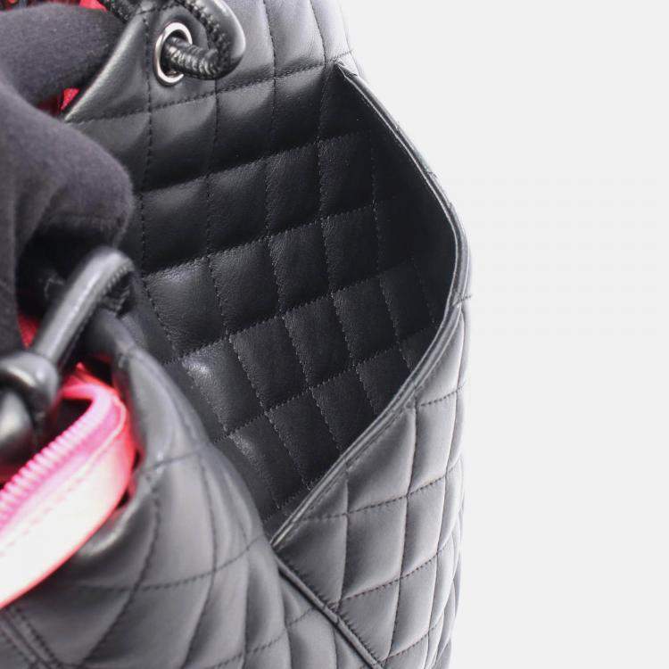 Pre Owned Chanel Cambon Line Small Coco CC Black Patent Leather Chain Tote Bag