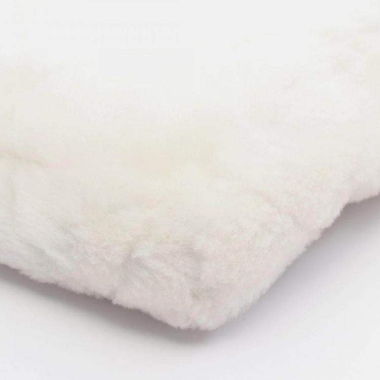 Pre Owned Chanel Matelasse White Shearling Fur Crossbody Bag