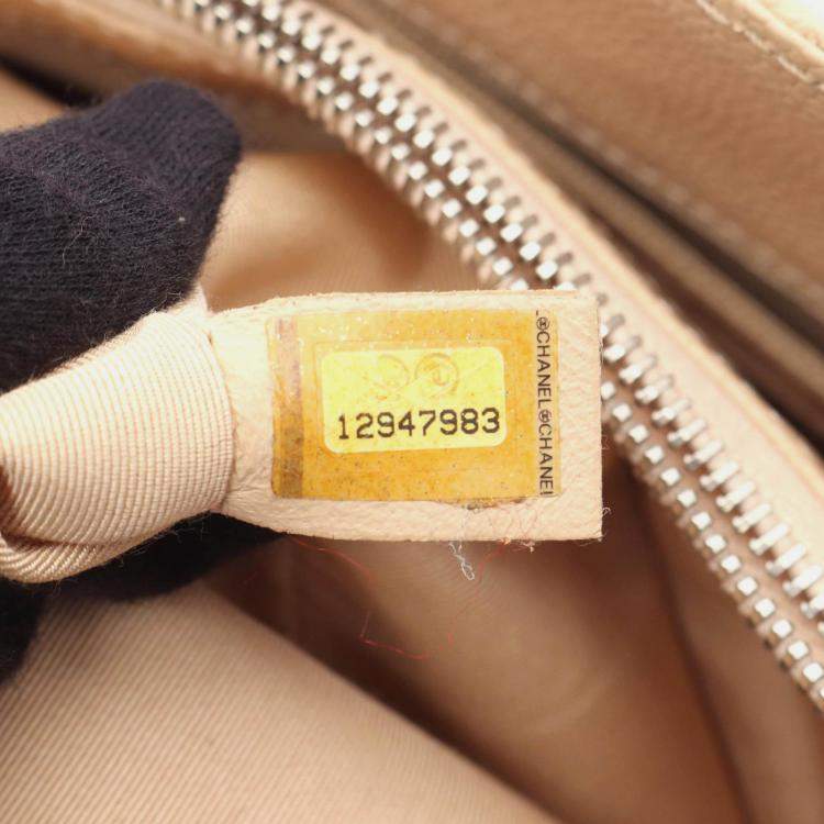 Pre Owned Chanel Matelasse GST Beige Calfskin Chain Tote