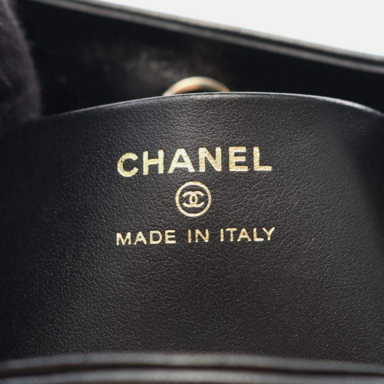 Pre Owned Chanel 31 Nano 2Way Chain Shoulder Handbag Leather Black Beige Ghw