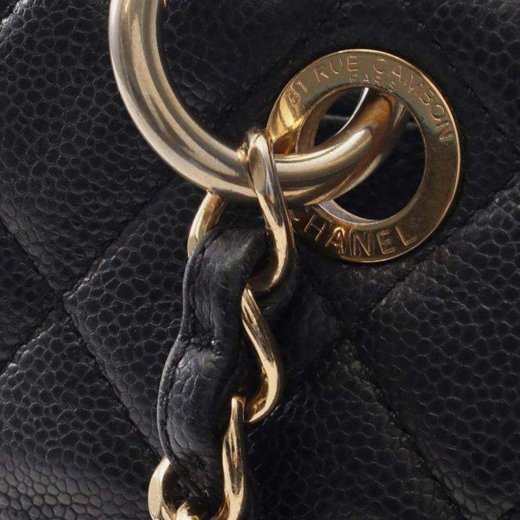 Pre Owned Chanel Black Caviar Grand Shopping Tote