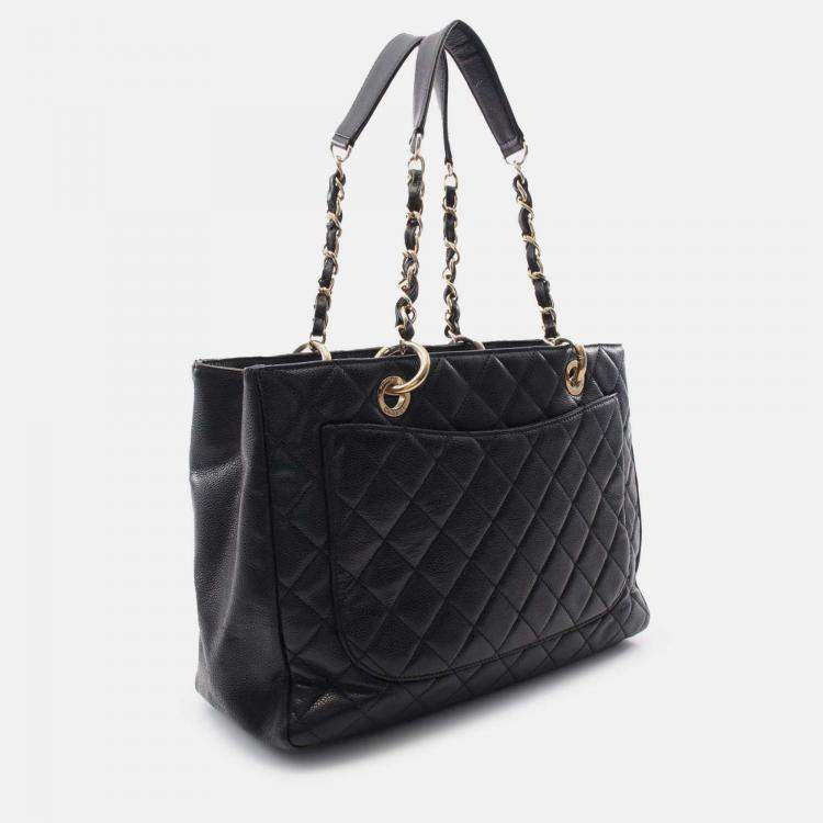 Pre Owned Chanel Black Caviar Grand Shopping Tote